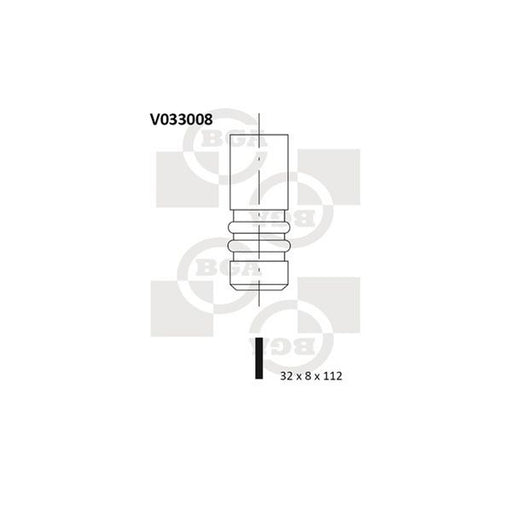 BGA Engine Exhaust Valve 32mm Head fits VW 1500,1600 1961-1973 1.5