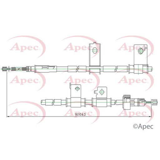 Apec Handbrake Cable Left Rear fits Hyundai I20 I 2008-2015 1.1 1.2