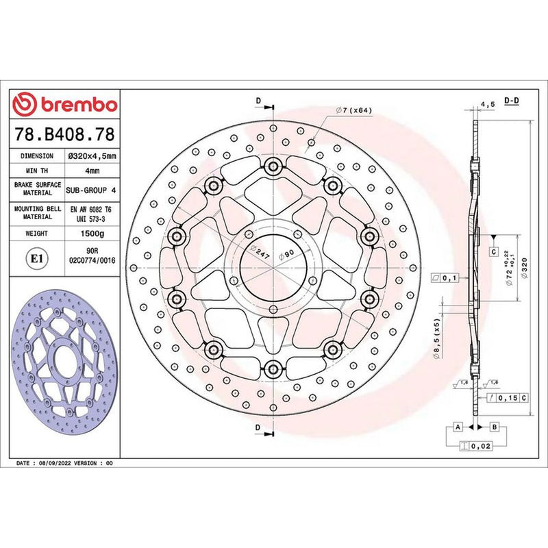 Brembo Front Floating Brake Disc & Rear Floating Brake Disc fits Ducati Monster