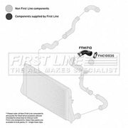 First Line Intercooler Turbo Charge Air Hose fits Audi A3 2006-2013 2.0
