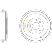 NAPA Brake Drum Assembly Rear fits Fiat Grande Punto 2005-2015 1.3 1.4