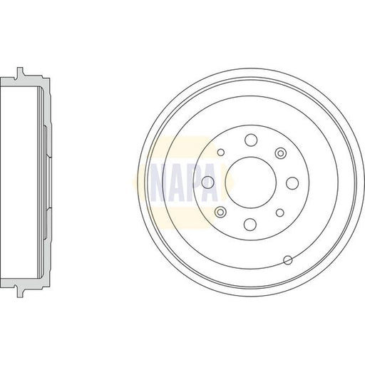 NAPA Brake Drum Assembly Rear fits Fiat Grande Punto 2005-2015 1.3 1.4