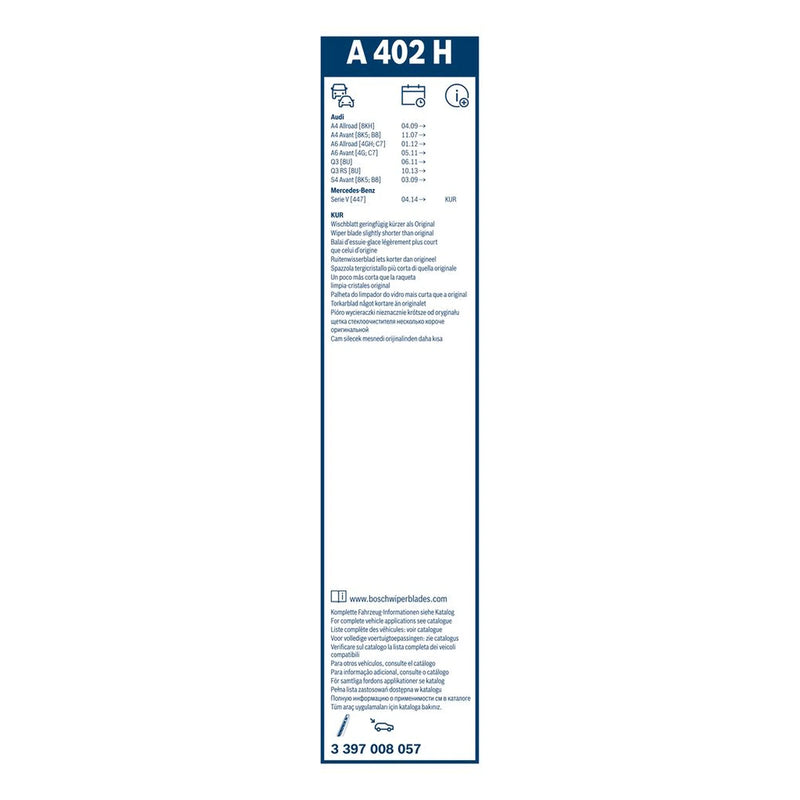 Bosch Aerotwin Wiper Blade 400mm — A402H fits Audi A4 Allroad B8 2009-2016