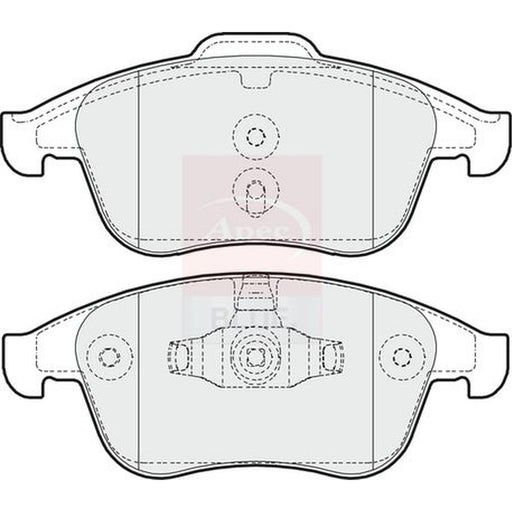 Apec Front Brake Pad Set fits Renault Laguna 2008-2015 1.5 2.0