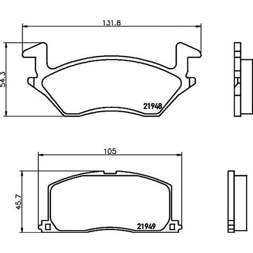 Mintex Front Brake Pad Set fits Toyota Starlet 1989-1996 1.0 1.3 1.5