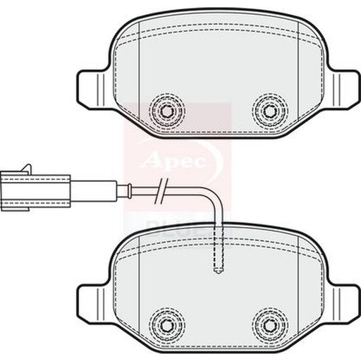 Apec Rear Brake Pad Set fits Alfa Romeo Mito 2008-2018 0.9 1.3 1.4 1.6