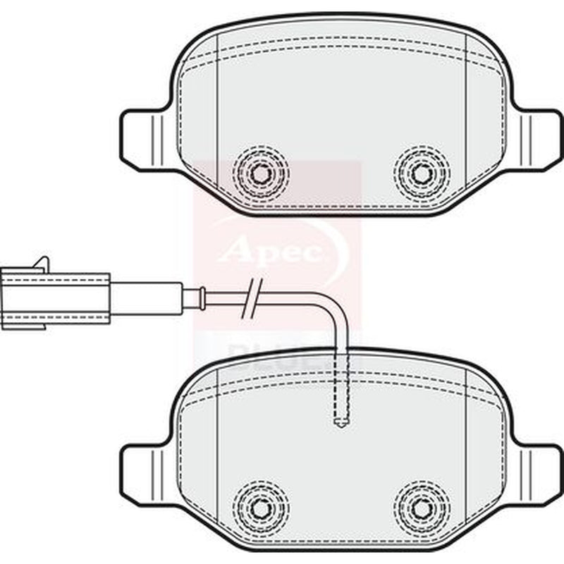 Apec Rear Brake Pad Set fits Alfa Romeo Mito 2008-2018 0.9 1.3 1.4 1.6