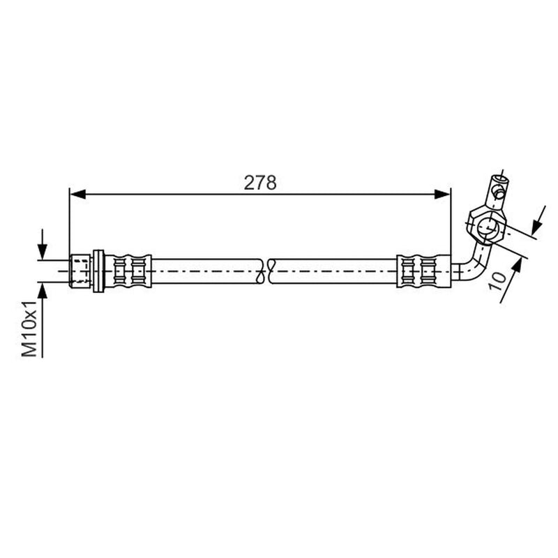 Bosch Brake Hydraulic Hose Line Rear Right fits Toyota Rav 4 1994-2005 1.8 2.0