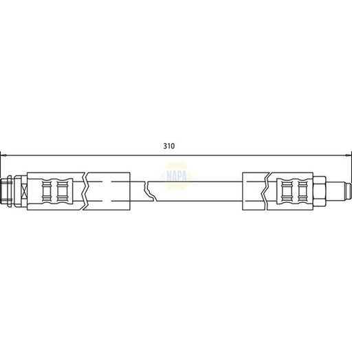 NAPA Brake Hydraulic Hose Line Front fits Mercedes-Benz A-Class 1997-2004