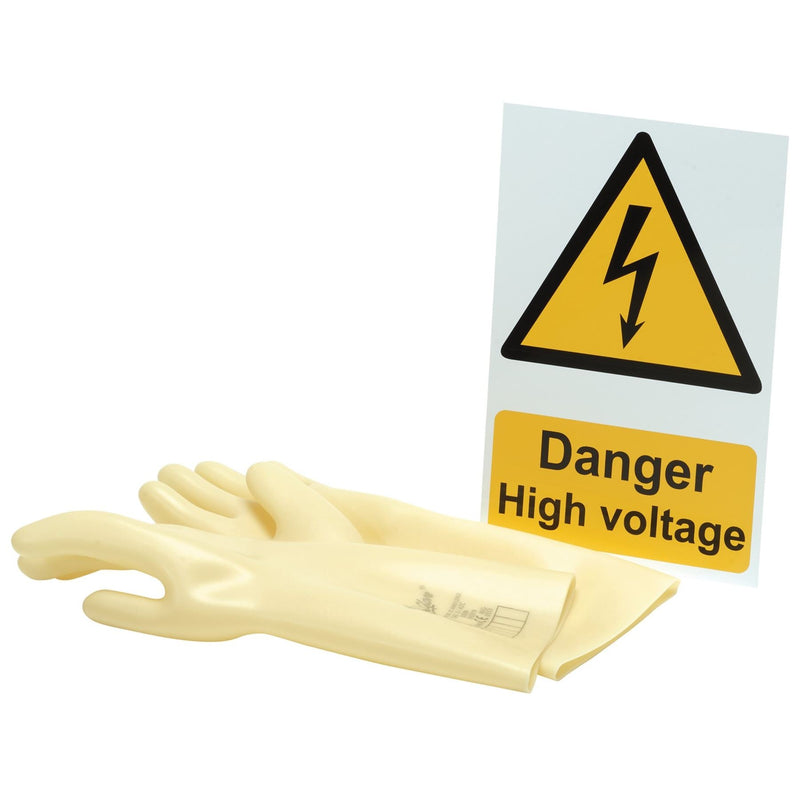 Draper Electrical Insulating Gloves and 'Danger High Voltage' Hazard Sign 99715 Draper - Dynamic Drive