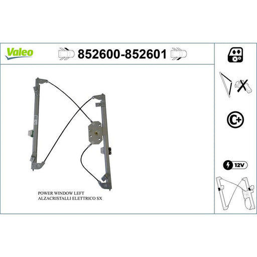 Valeo Electric Window Regulator Lifter Right Front 852601
