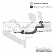 First Line Intercooler Turbo Charge Air Hose Front fits Fiat Doblo 2001 on 1.9