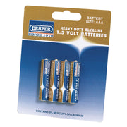 Draper Heavy Duty Alkaline Batteries AAA (Pack of 4) 61833 Draper - Dynamic Drive