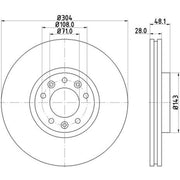 Mintex 2 x Vented Front Brake Discs MDC2293-x2