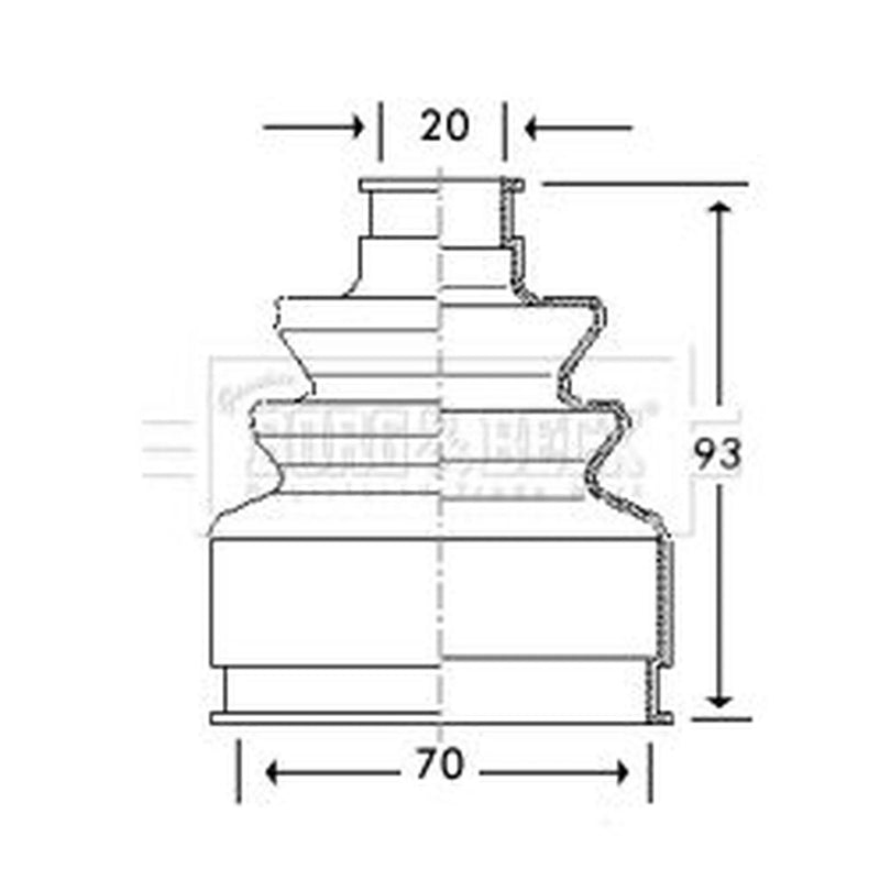 Borg & Beck Drive Shaft Bellow Kit transmission sided BCB2783