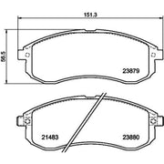 Mintex Front Brake Pad Set fits Mitsubishi L200 1996-2007 2.0 2.5