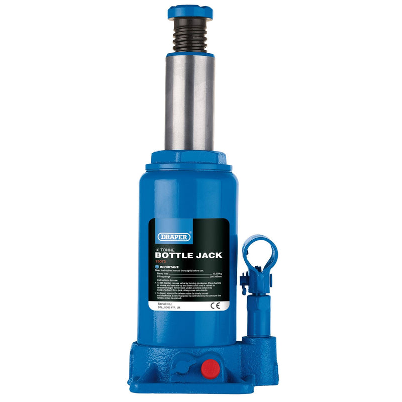Draper Hydraulic Bottle Jack, 10 Tonne 13072 Draper - Dynamic Drive