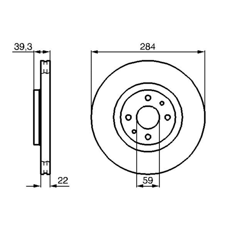 Bosch Front Brake Discs & Pads fits Fiat Multipla 1999-2010 1.6 1.9
