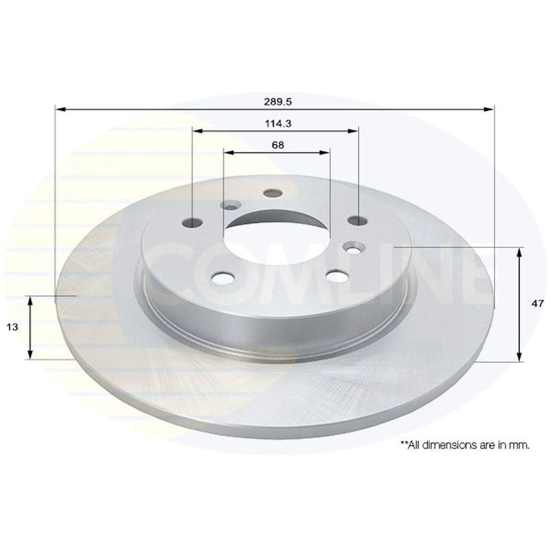 Comline 2 x Solid Rear Brake Discs ADC0294-x2