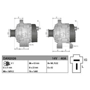 Denso Car Alternator 12V DAN2026