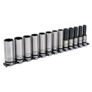 Sealey Premier Black Premier Black Deep Lock-On Socket Set 1/2"Sq Drive 13pc Sealey Premier Black - Dynamic Drive