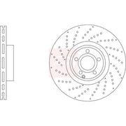 Apec 2 x Perforated/Vented Brake Discs fits Mercedes-Benz Sl 2012-2020
