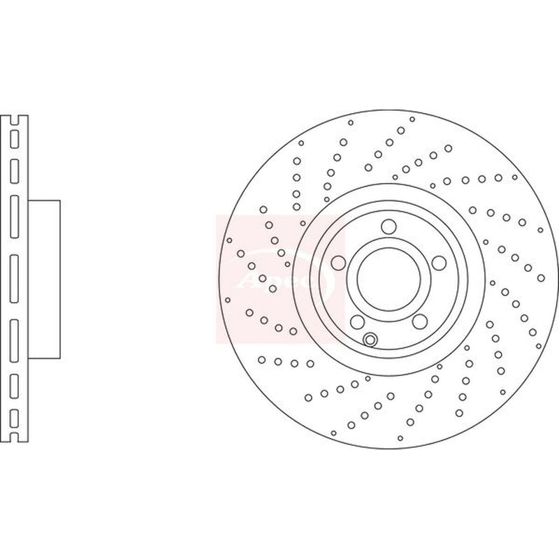 Apec 2 x Perforated/Vented Brake Discs fits Mercedes-Benz Sl 2012-2020