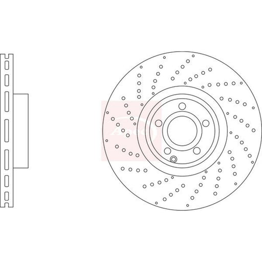Apec 2 x Perforated/Vented Brake Discs fits Mercedes-Benz Sl 2012-2020