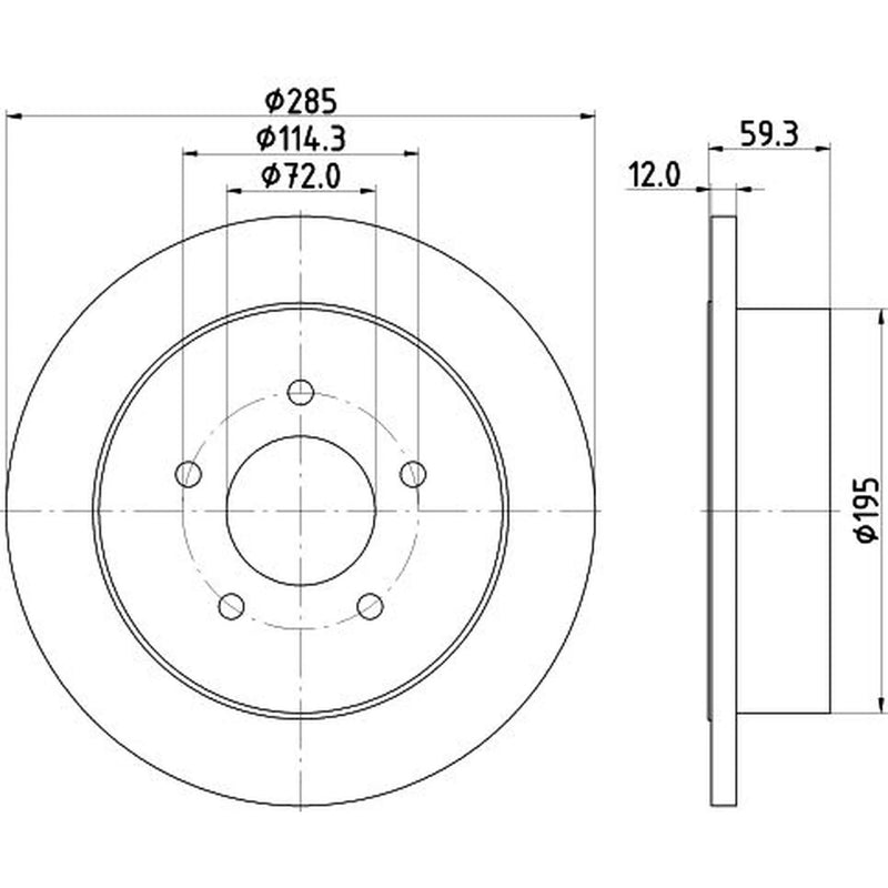 DON 2 x Solid Rear Brake Discs PCD23192-x2