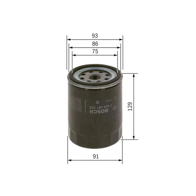 Bosch Engine Oil Filter fits Mitsubishi Canter VI 1986 on