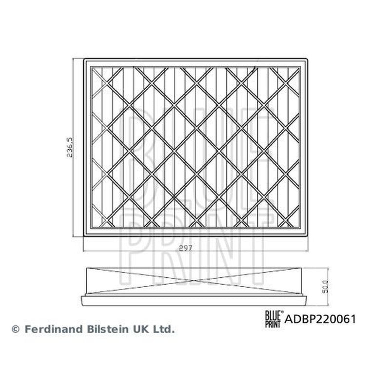 Blue Print Engine Air Filter fits Ford Ranger 2018-2019 2.0