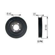 Gates Crank Shaft Belt Pulley TVD1026