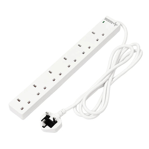 Draper 6 Way Extension Lead 2m with Surge Protection