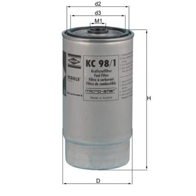 Mahle Fuel Filter Element fits BMW 7 1999-2001