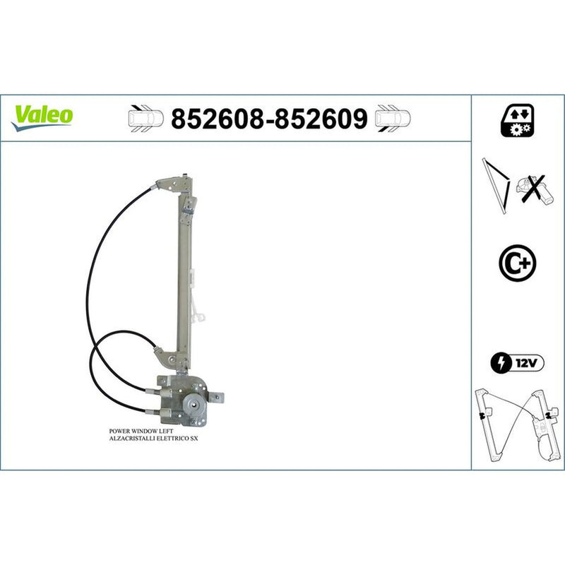 Valeo Electric Window Regulator Lifter Left Rear 852608