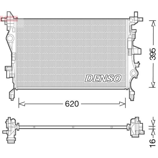 Denso Engine Radiator fits Fiat 500X 2014-2018 1.3 1.4 1.6
