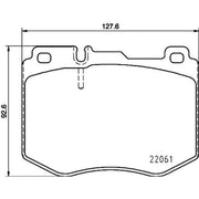 Mintex Front Brake Pad Set fits Mercedes-Benz C-Class 2014-2023