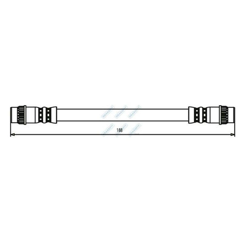 Apec Brake Hydraulic Hose Line Rear fits Renault Clio 1998-2016