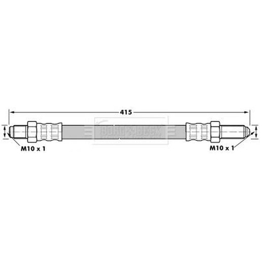 Borg & Beck Brake Hydraulic Hose Line Front Right BBH7024