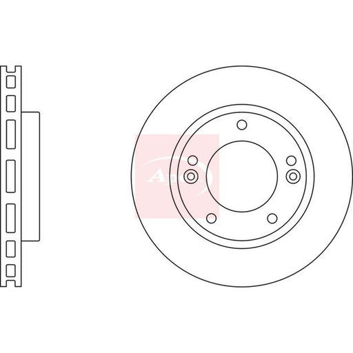 Apec 2 x Vented Brake Discs fits Kia Sorento I 2002-2011 2.4 2.5 3.3 3.5