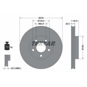 Textar 2 x Vented Front Brake Discs 92141205-x2