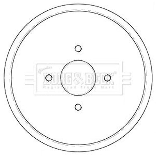Borg & Beck Brake Drum Assembly Rear BBR7252