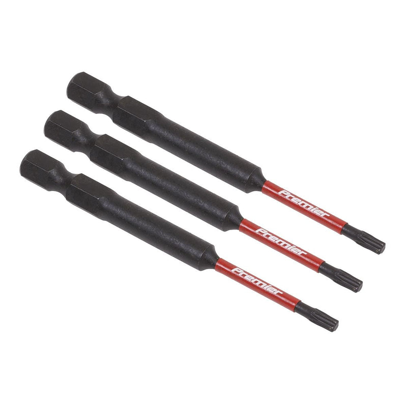 Sealey TRX-Star* T10 Impact Power Tool Bits 75mm 3pc AK8265 Sealey - Dynamic Drive