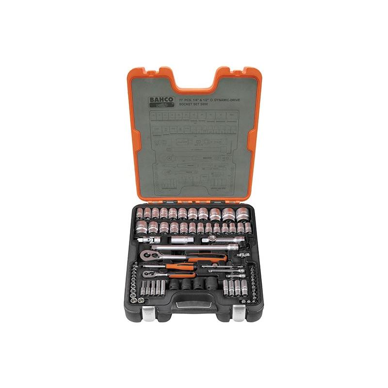 Bahco S800 1/4 & 1/2in Drive Socket Set, 77 Piece Bahco - NN4 Online
