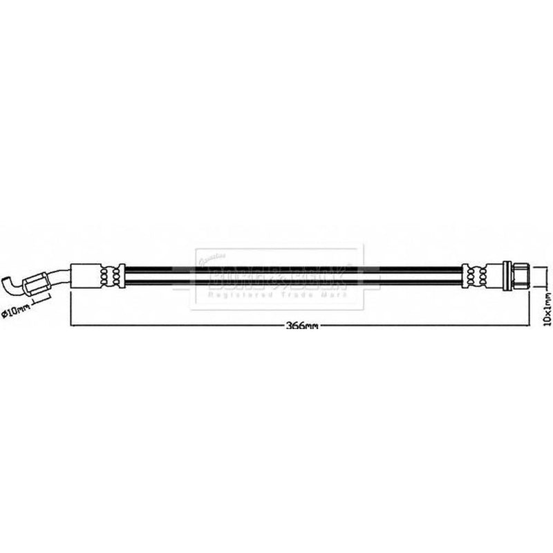 Borg & Beck Brake Hydraulic Hose Line Rear Right BBH8262