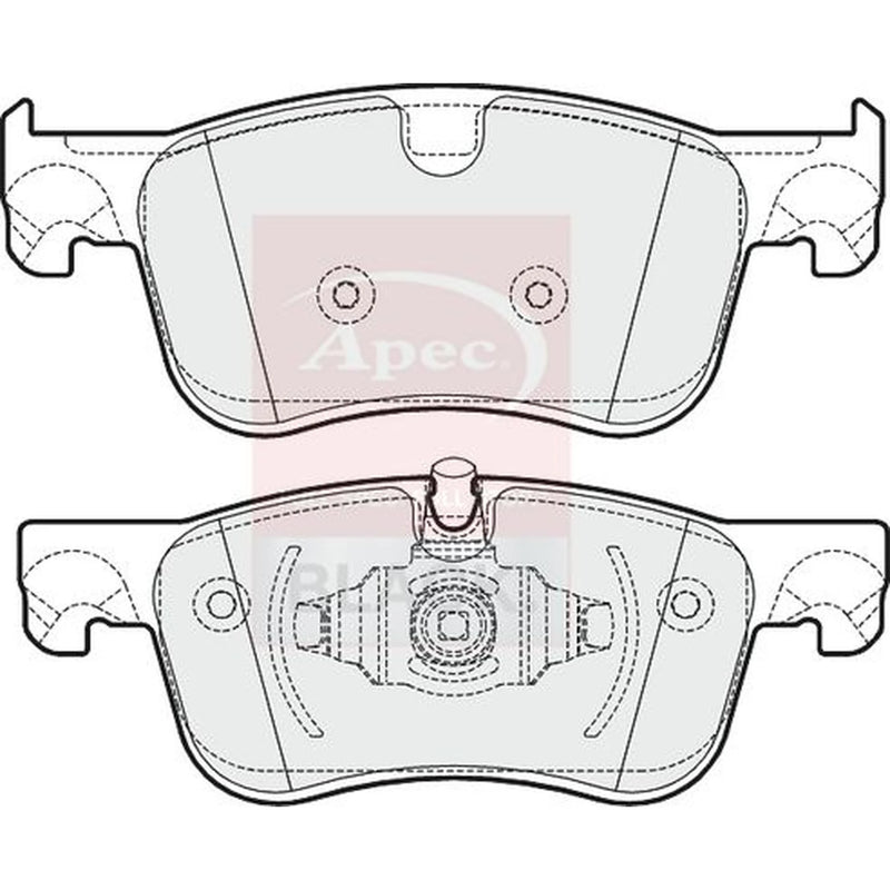 Apec Black Front Brake Pad Set fits Citroën Berlingo 2018-2019 1.2 1.5 1.6