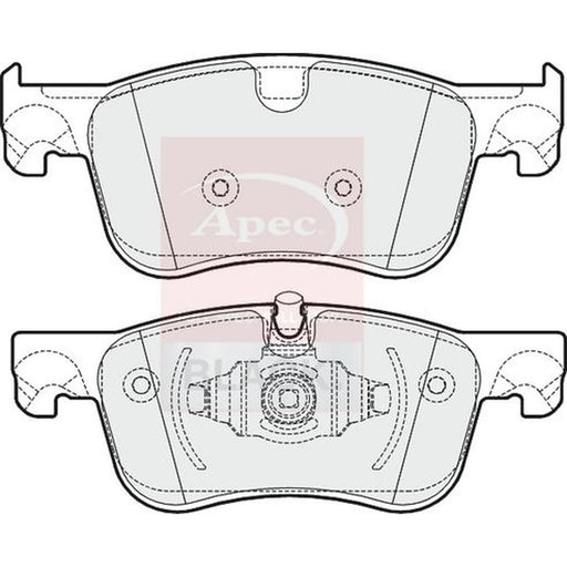 Apec Black Front Brake Pad Set fits Citroën Berlingo 2018-2019 1.2 1.5 1.6