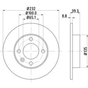 DON Rear Brake Solid Discs & Pads fits VW Lupo I 1999-2005 1.4