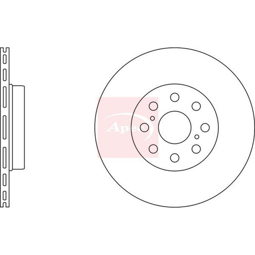 Apec 2 x Vented Brake Discs fits Toyota MR2 III 1999-2007 1.8