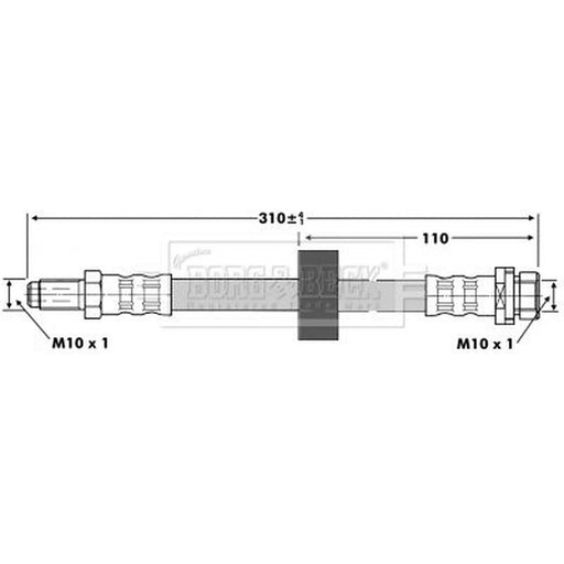 Borg & Beck Brake Hydraulic Hose Line Rear Right BBH6735